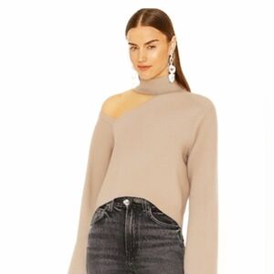 Abercrombie & Fitch Beige Cut Out Turtleneck Sweater
